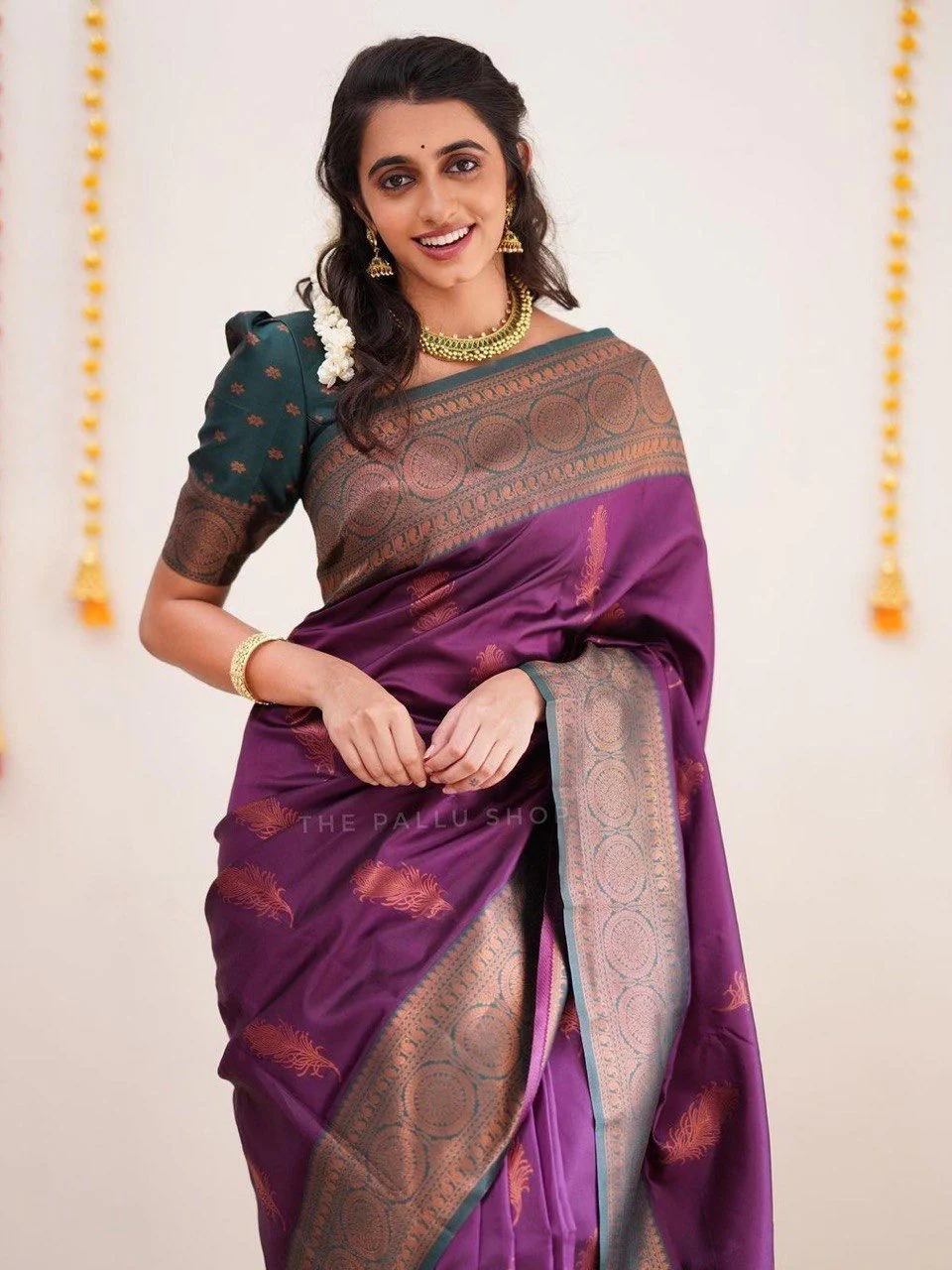 1_8 Traditional Zari Border Saree - Image 1