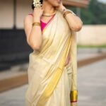 Floral Elegance Kerala Saree